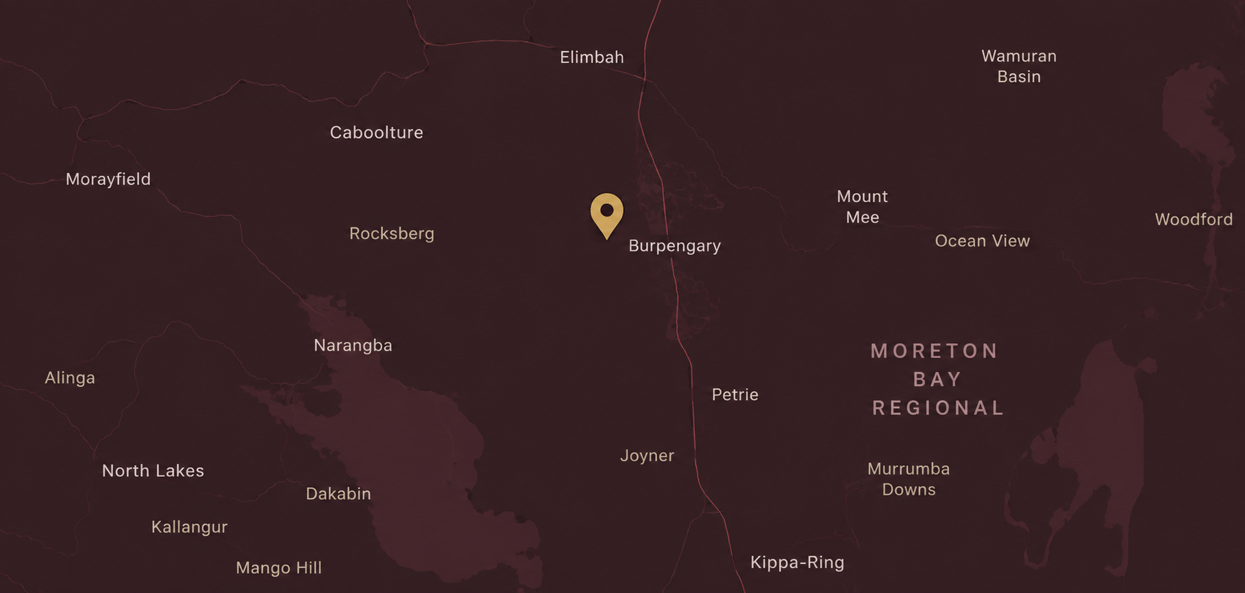 Map showing DAMAK Builders in Burpengary and the North Brisbane service area